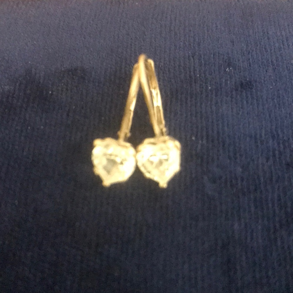Vintage Earrings Stamped “HH”  Silver heart - Picture 3 of 6